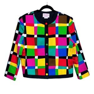 Ann Kirk Petite Color Block Blazer Jacket Women’s Size 16